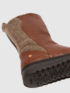 Zip Up Boots EZRA649SOF COGNAC W/TAUPE FELT